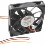 8006879756 MA7015M12B1-RSR, Fan 12VDC Square - 70mm L x 70mm H Ball 3 Wire Leads Hirschmann