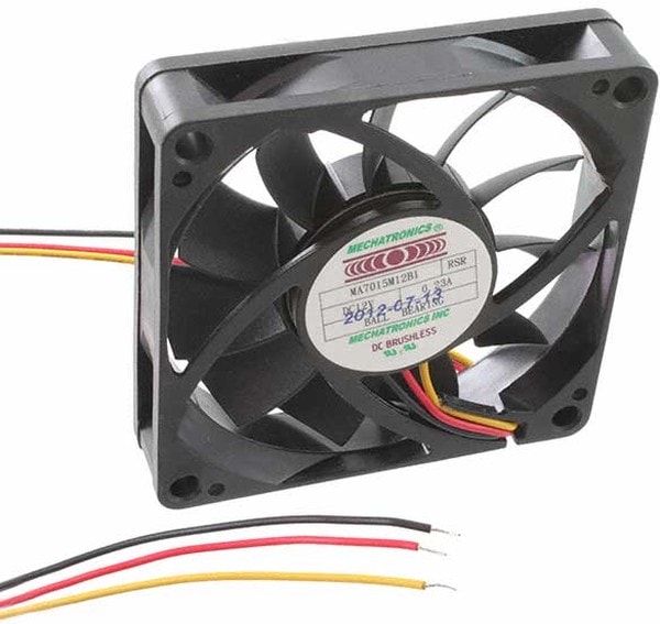doc049755591 8006879756 MA7015M12B1-RSR, Fan 12VDC Square - 70mm L x 70mm H Ball 3 Wire Leads Hirschmann — изображение 1