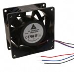 8004663556 PFB0812DHE-F00, DC Fans Tubeaxial Fan, 80x38mm, 12VDC, Ball, 3x Lead Wire, Lock Rotor Sensor, Tachometer Hirschmann — изображение 2