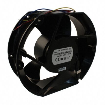 8006889059 EFB1548VHG-TP14, Fan Tubeaxial 48VDC Rectangular/Rounded - 172mm L x 150mm H Ball 302.3 CFM (8.46m³/min) 4 Wire Leads Hirschmann