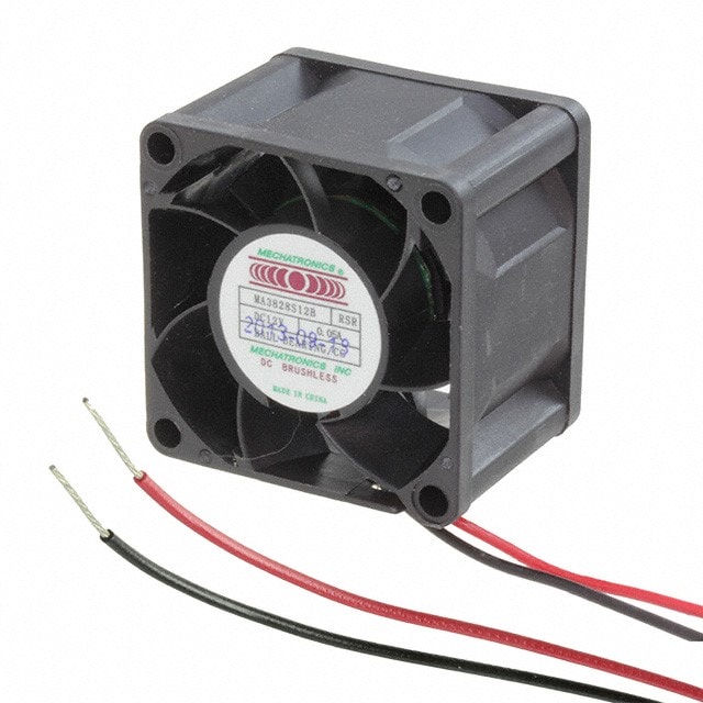 doc049764475 8006889605 MA3828S12B-RSR-CC, Fan Tubeaxial 12VDC Square - 38mm L x 38mm H Ball 6.2 CFM (0.174m³/min) 2 Wire Leads Hirschmann — изображение 1