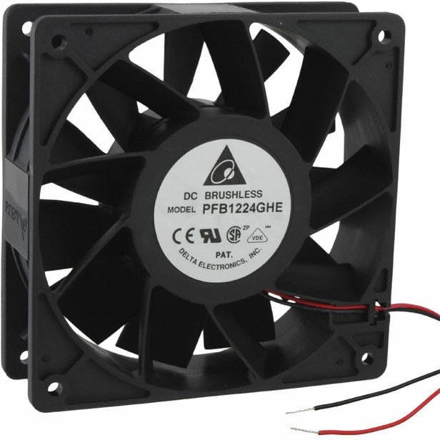doc049765036 8006891647 PFB1224GHE-T500, Fan Tubeaxial 24VDC Square - 120mm L x 120mm H Ball 217.8 CFM (6.10m³/min) 2 Wire Leads Hirschmann — изображение 1