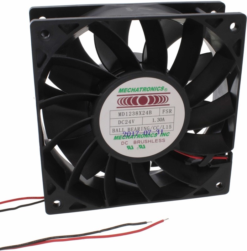 doc049771215 8006901853 MD1238X24B-FSR-CC-L15, Fan Tubeaxial 24VDC Square - 120mm L x 120mm H Ball 205.0 CFM (5.74m³/min) 2 Wire Leads Hirschmann — изображение 1