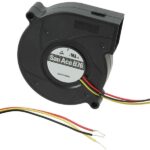 8006926695 9BD24SC6-1, Fan Blower 24VDC Rectangular/Rounded - 76mm L x 69.7mm H Ball 10.2 CFM (0.286m³/min) 3 Wire Leads Hirschmann