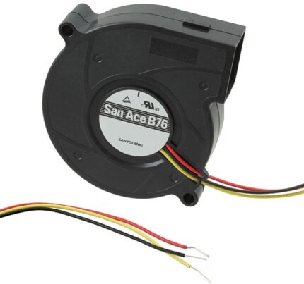 8006926695 9BD24SC6-1, Fan Blower 24VDC Rectangular/Rounded - 76mm L x 69.7mm H Ball 10.2 CFM (0.286m³/min) 3 Wire Leads Hirschmann