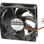 8006928705 9A0912H4011, Fan Tubeaxial 12VDC Square - 92mm L x 92mm H Ball 51.2 CFM (1.43m³/min) 3 Wire Leads Hirschmann