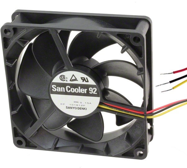 doc049789023 8006475126 9A0912H4011, DC Fans Axial Fan, 92x92x25mm, 12VDC, 51.2CFM, 2.52W, 33dBA, Ribless, Ball, Wire, Tach Hirschmann — изображение 1