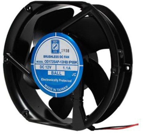 doc049797107 8006795924 OD172SAP-24HBIP69K, DC Fans DC Fan, 172x150x51mm, 24VDC, 235CFM, 0.97A, 52dBA, 3300RPM, Ball, Wire, IP69K Hirschmann — изображение 1