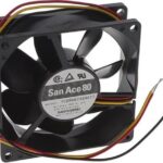 8006993314 109R0824G4011, Fan Tubeaxial 24VDC Square - 80mm L x 80mm H Ball 53.0 CFM (1.48m³/min) 3 Wire Leads Hirschmann