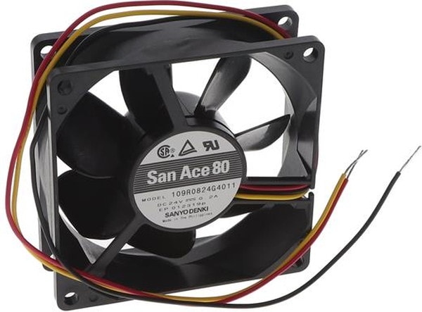 doc049800843 8006993314 109R0824G4011, Fan Tubeaxial 24VDC Square - 80mm L x 80mm H Ball 53.0 CFM (1.48m³/min) 3 Wire Leads Hirschmann — изображение 1