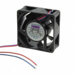 8006996999 F6025E24B-RSR, Fan Tubeaxial 24VDC Square - 60mm L x 60mm H Ball 24.0 CFM (0.672m³/min) 2 Wire Leads Hirschmann