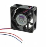 8006996999 F6025E24B-RSR, Fan Tubeaxial 24VDC Square - 60mm L x 60mm H Ball 24.0 CFM (0.672m³/min) 2 Wire Leads Hirschmann