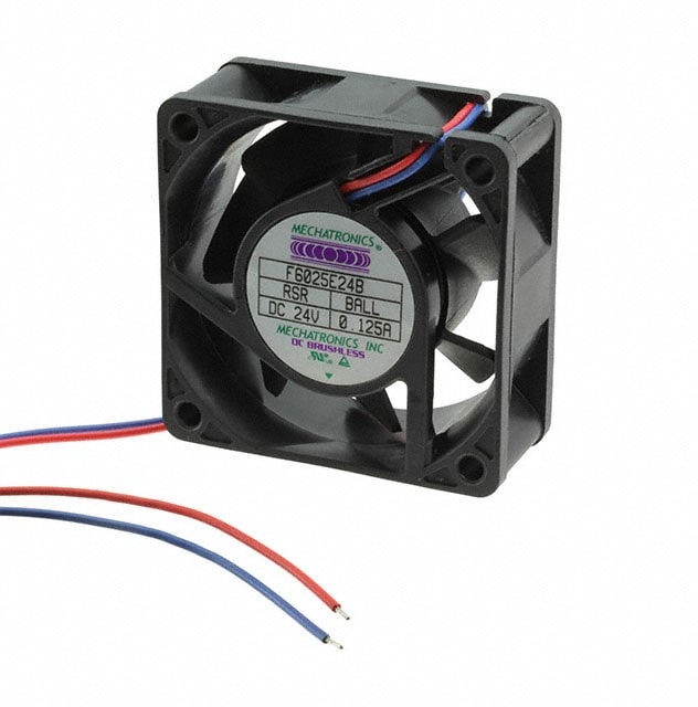 doc049801293 8006996999 F6025E24B-RSR, Fan Tubeaxial 24VDC Square - 60mm L x 60mm H Ball 24.0 CFM (0.672m³/min) 2 Wire Leads Hirschmann — изображение 1