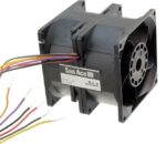 8007014744 9CRA0812P8G001, Fan Tubeaxial (Dual) 12VDC Square - 80mm L x 80mm H Ball 158.9 CFM (4.45m³/min) 4 Wire Leads per Fan Hirschmann