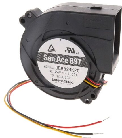8006233986 9BMB24K201, Blowers & Centrifugal Fans DC Blower, 97x33mm, 24VDC, High Performance, Tachometer Hirschmann