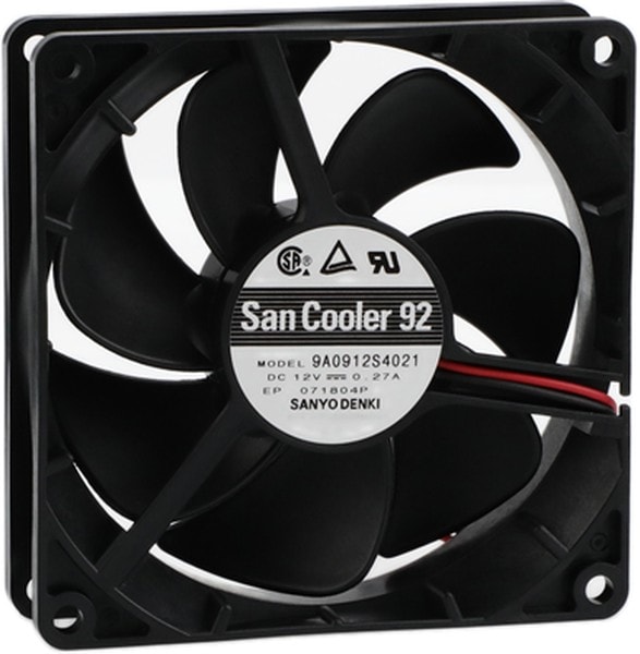 doc049825245 8007869205 9A0912S4021, Fan Tubeaxial 12VDC Square - 92mm L x 92mm H Ball 58.6 CFM (1.64m³/min) 2 Wire Leads Hirschmann — изображение 1