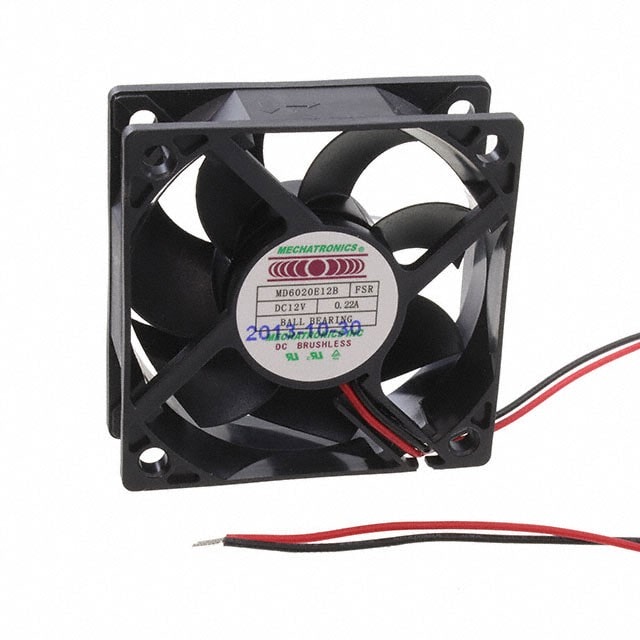 doc049826124 8007871143 MD6020E12B-FSR, Fan Tubeaxial 12VDC Square - 60mm L x 60mm H Ball 23.0 CFM (0.644m³/min) 2 Wire Leads Hirschmann — изображение 1