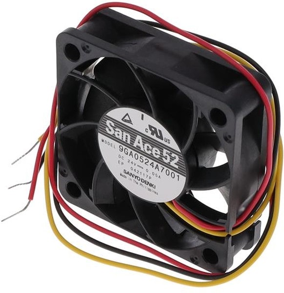 doc049832896 8008622258 9GA0524A7001, Fan Tubeaxial 24VDC Square - 52mm L x 52mm H Ball 4 Wire Leads Hirschmann — изображение 1