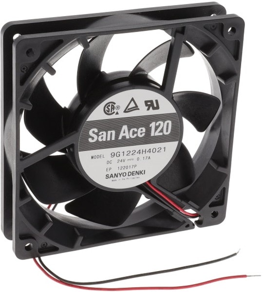 doc049832952 8008622320 9G1224H4021, Fan Tubeaxial 24VDC Square - 119mm L x 119mm H Ball 88.0 CFM (2.46m³/min) 2 Wire Leads Hirschmann — изображение 1