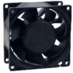8008684098 MR8038H12B-RSR, Fan Tubeaxial 12VDC Square - 80mm L x 80mm H Ball 88.6 CFM (2.48m³/min) 2 Wire Leads Hirschmann