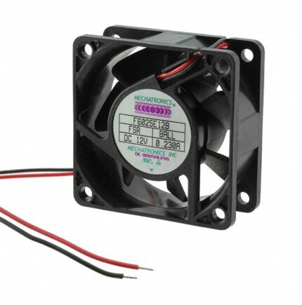 8008626580 F6025E12B-FSR, Fan Tubeaxial 12VDC Square - 60mm L x 60mm H Ball 24.0 CFM (0.672m³/min) 2 Wire Leads Hirschmann