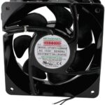 8008643553 UF16FC12-BWHR4, Fan Tubeaxial 115VAC Square - 160mm L x 160mm H Ball 265.0 CFM (7.42m³/min) 2 Wire Leads Hirschmann