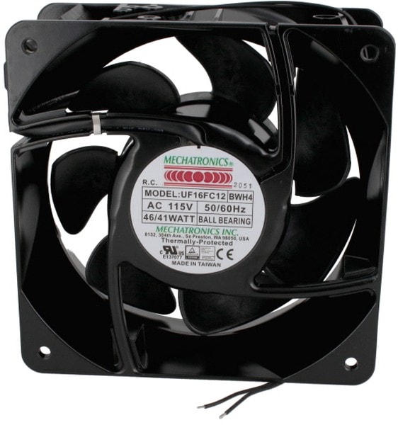 doc049843183 8008643553 UF16FC12-BWHR4, Fan Tubeaxial 115VAC Square - 160mm L x 160mm H Ball 265.0 CFM (7.42m³/min) 2 Wire Leads Hirschmann — изображение 1