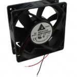 8008643718 AFB1248SHE-TC50, Fan Tubeaxial 48VDC Square - 120mm L x 120mm H Ball 190.5 CFM (5.33m³/min) 2 Wire Leads Hirschmann