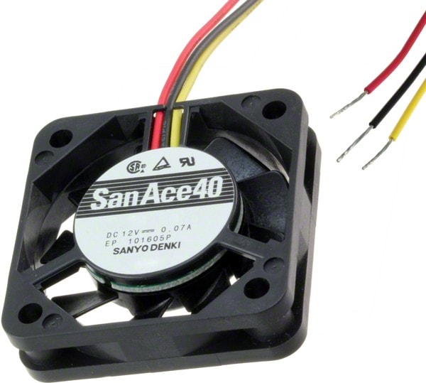 doc049850786 8008651527 109P0412M901, Fan Tubeaxial 12VDC Square - 40mm L x 40mm H Ball 4.2 CFM (0.118m³/min) 3 Wire Leads Hirschmann — изображение 1