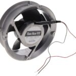 8008655337 109E1724F502, Fan Tubeaxial 24VDC Round - 172mm Dia Ball 180.0 CFM (5.04m³/min) 2 Wire Leads Hirschmann