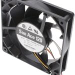 8008657857 9G1248E401, Fan Tubeaxial 48VDC Square - 119mm L x 119mm H Ball 115.0 CFM (3.22m³/min) 3 Wire Leads Hirschmann
