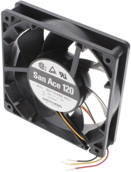 8008657857 9G1248E401, Fan Tubeaxial 48VDC Square - 119mm L x 119mm H Ball 115.0 CFM (3.22m³/min) 3 Wire Leads Hirschmann