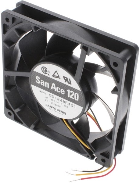 doc049855295 8008657857 9G1248E401, Fan Tubeaxial 48VDC Square - 119mm L x 119mm H Ball 115.0 CFM (3.22m³/min) 3 Wire Leads Hirschmann — изображение 1