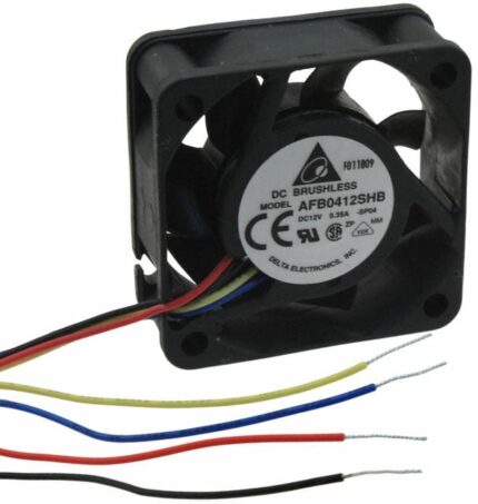 8008660108 AFB0412SHB-SP04, Fan Tubeaxial 12VDC Square - 40mm L x 40mm H Ball 14.8 CFM (0.414m³/min) 4 Wire Leads Hirschmann