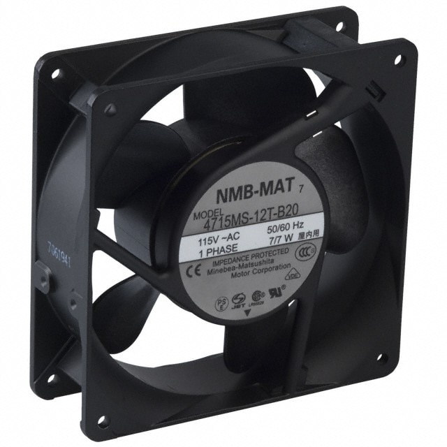 doc049856838 8008660225 4715MS-12T-B20-A00, Fan Tubeaxial 115VAC Square - 119mm L x 119mm H Ball 67.0 CFM (1.88m³/min) 2 Terminals Hirschmann — изображение 1