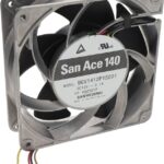 8008668510 9GV1412P1S001, Fan Tubeaxial 12VDC Square - 140mm L x 140mm H Ball 272.0 CFM (7.62m³/min) 4 Wire Leads Hirschmann