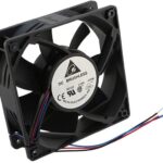 8008672454 AFB1224M-F00, Fan Tubeaxial 24VDC Square - 120mm L x 120mm H Ball 73.8 CFM (2.07m³/min) 3 Wire Leads Hirschmann
