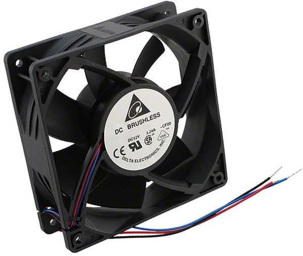 doc049867816 8008672454 AFB1224M-F00, Fan Tubeaxial 24VDC Square - 120mm L x 120mm H Ball 73.8 CFM (2.07m³/min) 3 Wire Leads Hirschmann — изображение 1