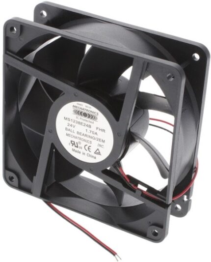 8008685929 MS1238E24B-FHR-2EM, Fan Tubeaxial 24VDC Square - 120mm L x 120mm H Ball 271.1 CFM (7.59m³/min) 2 Wire Leads Hirschmann