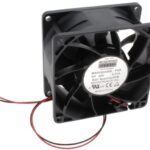 8008699890 MS8038H48B-FHR-2EM, Fan Tubeaxial 48VDC Square - 80mm L x 80mm H Ball 120.5 CFM (3.37m³/min) 2 Wire Leads Hirschmann