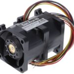 8008706609 9CRH0412P5J101, Fan Tubeaxial (Dual) 12VDC Square - 40mm L x 40mm H Ball 32.9 CFM (0.921m³/min) 4 Wire Leads per Fan Hirschmann
