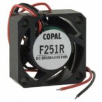 8019900972 F251R-12LLC, Fan Tubeaxial 12VDC Square - 25mm L x 25mm H Sleeve 1.4 CFM (0.039m³/min) 2 Wire Leads Hirschmann