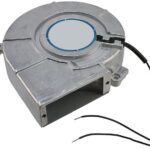 8019901042 OAB800AN-11-2WB, Fan Blower 115VAC Rectangular/Rounded - 125mm L x 126mm H Ball 22.0 CFM (0.616m³/min) 3 Wire Leads Hirschmann
