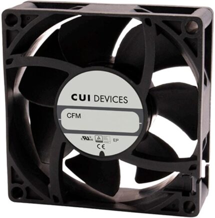 8033981555 CFM-8038BF-1130-631-22, Fan Tubeaxial 12VDC Square - 80mm L x 80mm H Ball 98.4 CFM (2.75m³/min) 4 Wire Leads Hirschmann