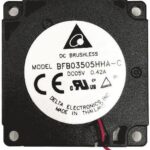 8033826977 BFB03512LA-CR00, Fan Blower 12VDC Square - 35mm L x 35mm H Ball 1.3 CFM (0.036m³/min) 3 Wire Leads Hirschmann