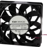 8033829179 CFM-A225BF-253-577, Fan Tubeaxial 24VDC Square - 120mm L x 120mm H Ball 169.5 CFM (4.75m³/min) 2 Wire Leads Hirschmann
