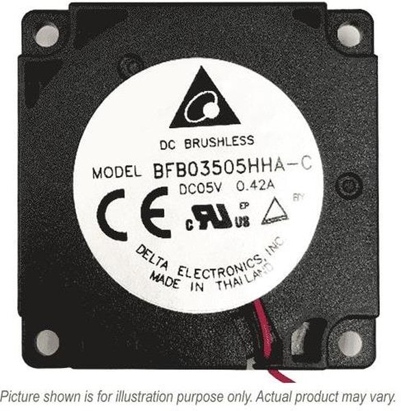 doc050019151 8033957230 BFB03512HA-CF00, Fan Blower 12VDC Square - 35mm L x 35mm H Ball 1.8 CFM (0.050m³/min) 3 Wire Leads Hirschmann — изображение 1