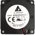 8033832315 BFB03512MA-C, Fan Blower 12VDC Square - 35mm L x 35mm H Ball 1.6 CFM (0.045m³/min) 2 Wire Leads Hirschmann
