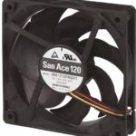 8022144651 9RA1224H4001, DC Fans Axial Fan, 120x120x25mm, 24VDC, 92.4CFM, Low Noise, Ribbed, Ball, Wire, Tach Hirschmann