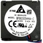 8033836052 BFB0312MA-C, Fan Blower 12VDC Square - 30mm L x 30mm H Ball 1.2 CFM (0.034m³/min) 2 Wire Leads Hirschmann